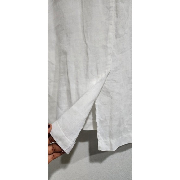 Vintage Jean Jones Shirt Chest Pockets Button Front Linen Top Lagenlook - Picture 9 of 11